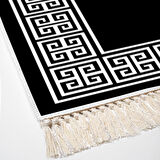 Alanur Star Kaymaz Pamuk Tabanlı Saçaklı Dijital Halı