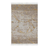 Alanur Star Pamuk Tabanlı Saçaklı Dijital Halı Yuvarlak