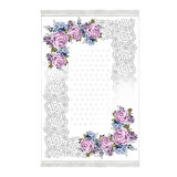 Alanur Trend Keçe Tabanlı Saçaklı Dijital Halı Oval