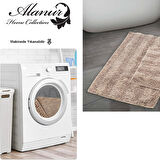 Alanur Home Toros El Tufting & Pamuklu 2 Li Banyo Paspası Eskitme Sütlü