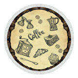 Alanur Trend Keçe Tabanlı Saçaklı Yuvarlak Mutfak Halı Mu185