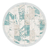 Alanur Trend Keçe Tabanlı Saçaklı Yuvarlak Mutfak Halı Mu183