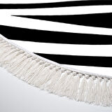 Alanur Yıldız Kaymaz Deri Tabanlı Saçaklı Dijital Halı Oval