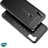 Microsonic Samsung Galaxy M11 Kılıf Deri Dokulu Silikon Kırmızı