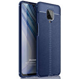 Microsonic Xiaomi Redmi Note 9 Pro Kılıf Deri Dokulu Silikon Lacivert