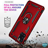 Microsonic Samsung Galaxy A31 Kılıf Military Ring Holder Siyah