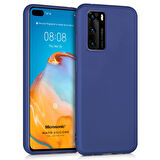 Microsonic Matte Silicone Huawei P40 Kılıf Lacivert