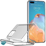 Microsonic Huawei P40 Pro Kılıf 6 tarafı tam full koruma 360 Clear Soft Şeffaf