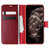 Microsonic Apple iPhone 11 Pro Kılıf Delux Leather Wallet Kırmızı