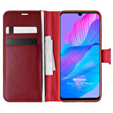 Microsonic Huawei P Smart S Kılıf Delux Leather Wallet Kırmızı
