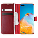 Microsonic Huawei P40 Pro Kılıf Delux Leather Wallet Gold