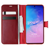 Microsonic Samsung Galaxy S10 Lite Kılıf Delux Leather Wallet Kırmızı