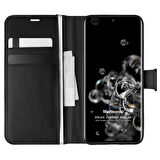 Microsonic Samsung Galaxy S20 Ultra Kılıf Delux Leather Wallet Siyah