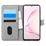 Microsonic Samsung Galaxy Note 10 Lite Kılıf Fabric Book Wallet Gri