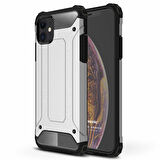 Microsonic Apple iPhone 12 Kılıf Rugged Armor Gümüş