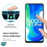 Microsonic Xiaomi Poco M2 Pro Tam Kaplayan Temperli Cam Ekran Koruyucu Siyah