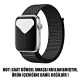 Microsonic Apple Watch SE 44mm Hasırlı Kordon Woven Sport Loop Siyah