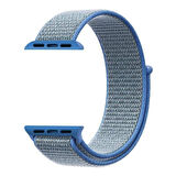 Microsonic Apple Watch SE 44mm Hasırlı Kordon Woven Sport Loop Mavi