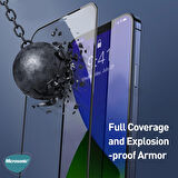 Microsonic Apple Uyumlu iPhone 12 Pro Tam Kaplayan Temperli Cam Ekran Koruyucu Siyah