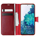 Microsonic Samsung Galaxy S20 FE Kılıf Delux Leather Wallet Kırmızı