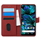 Microsonic General Mobile GM 20 Kılıf Fabric Book Wallet Kırmızı