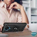 Microsonic Xiaomi Poco F2 Pro Kılıf Military Ring Holder Rose Gold