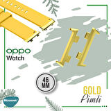 Microsonic Oppo Watch 46mm Kordon, Silicone RapidBands Siyah ( Gold Pimli )