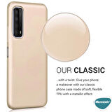 Microsonic Matte Silicone Huawei P Smart 2021 Kılıf Gold
