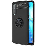 Microsonic Oppo A91 Kılıf Kickstand Ring Holder Siyah
