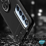 Microsonic Oppo Reno 4 Pro Kılıf Kickstand Ring Holder Kırmızı