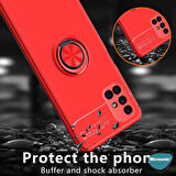 Microsonic Samsung Galaxy M51 Kılıf Kickstand Ring Holder Siyah