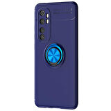 Microsonic Xiaomi Mi Note 10 Lite Kılıf Kickstand Ring Holder Lacivert
