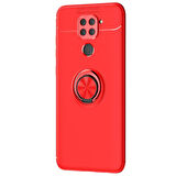 Microsonic Xiaomi Redmi Note 9 Kılıf Kickstand Ring Holder Kırmızı