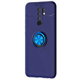 Microsonic Xiaomi Redmi 9 Kılıf Kickstand Ring Holder Lacivert