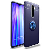 Microsonic Xiaomi Redmi Note 8 Pro Kılıf Kickstand Ring Holder Lacivert