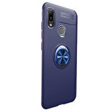 Microsonic Huawei Y6 2019 Kılıf Kickstand Ring Holder Lacivert