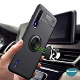 Microsonic Xiaomi Mi A3 Kılıf Kickstand Ring Holder Siyah