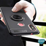 Microsonic Xiaomi Mi 8 SE Kılıf Kickstand Ring Holder Siyah