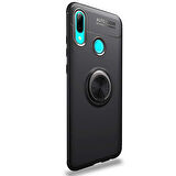 Microsonic Huawei Y7 2019 Kılıf Kickstand Ring Holder Siyah