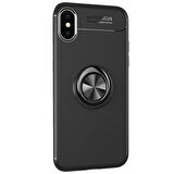 Microsonic Apple iPhone XS Kılıf Kickstand Ring Holder Siyah