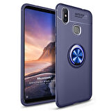 Microsonic Xiaomi Mi Max 3 Kılıf Kickstand Ring Holder Lacivert