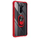 Microsonic Xiaomi Redmi Note 8 Pro Kılıf Grande Clear Ring Holder Kırmızı