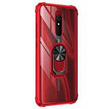 Microsonic Xiaomi Redmi 8A Kılıf Grande Clear Ring Holder Kırmızı