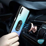Microsonic Huawei Y9S Kılıf Grande Clear Ring Holder Siyah