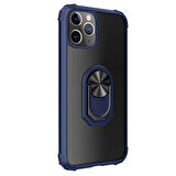 Microsonic Apple iPhone 11 Pro Max Kılıf Grande Clear Ring Holder Lacivert