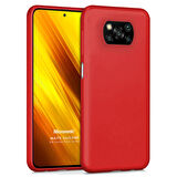 Microsonic Matte Silicone Xiaomi Poco X3 NFC Kılıf Kırmızı