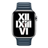 Microsonic Apple Watch Series 3 42mm Kordon Leather Link Band Lacivert