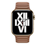 Microsonic Apple Watch Series 5 44mm Kordon Leather Link Band Kahverengi