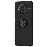 Microsonic Xiaomi Mi 10T Lite Kılıf Kickstand Ring Holder Siyah