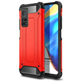 Microsonic Xiaomi Mi 10T Kılıf Rugged Armor Kırmızı